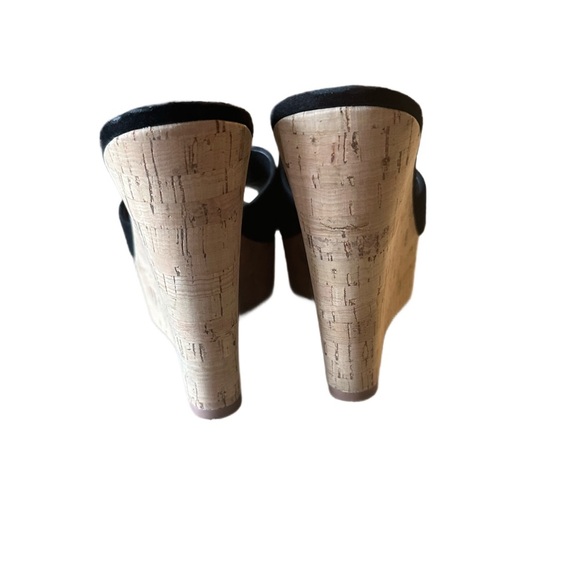 Veronica Beard Suede Cork Wedge Heel Mules - Picture 11 of 11